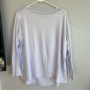 Lululemon‎ Back In Action Long Sleeve Cotton Shirt Light Purple 6
